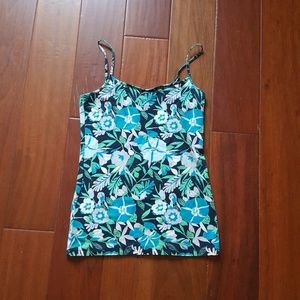 SALE The Loft Blue Tropical Floral Cami